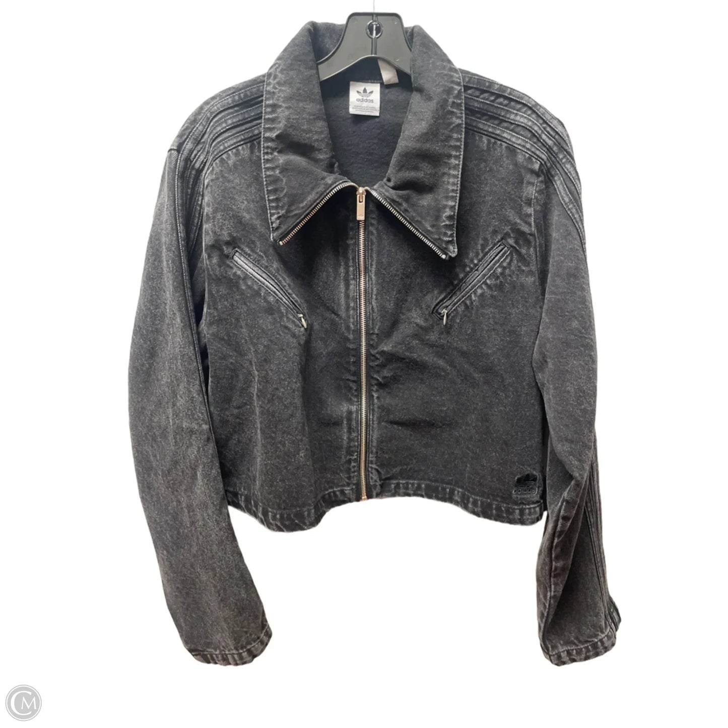 Jacket Denim By Adidas In Black Denim, Size: Xl