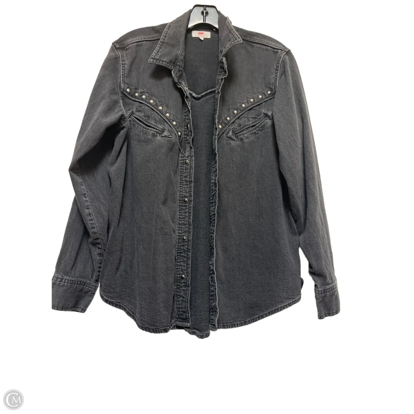 Jacket Denim By Levis In Grey Denim, Size: M