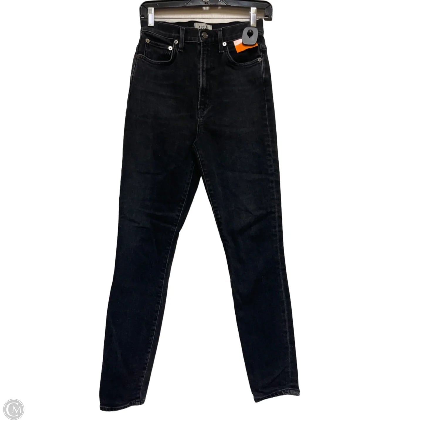 Jeans Skinny By Agolde In Black Denim, Size: 4
