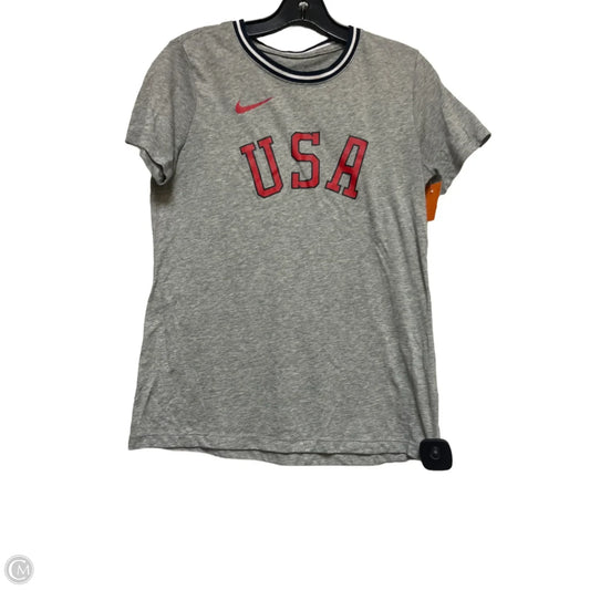 Top Short Sleeve Basic By Nike In Grey & Red, Size: S