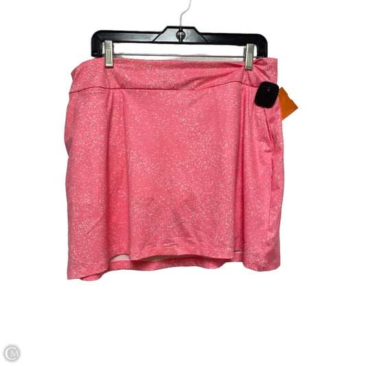 Athletic Skort By Nike In Pink & White, Size: L