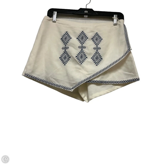 Skort By Clothes Mentor In Blue & Cream, Size: 8