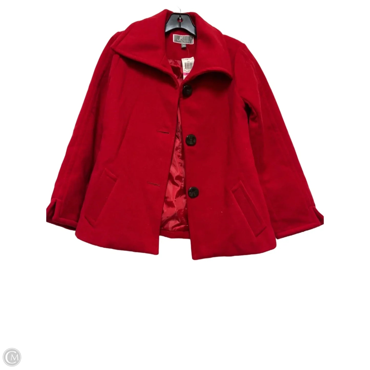Coat Peacoat By Jm Collections In Red, Size: Sp