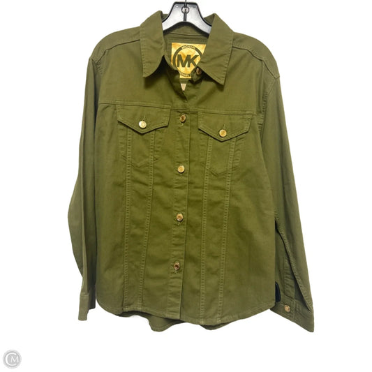 Jacket Shirt By Michael By Michael Kors In Green, Size: M