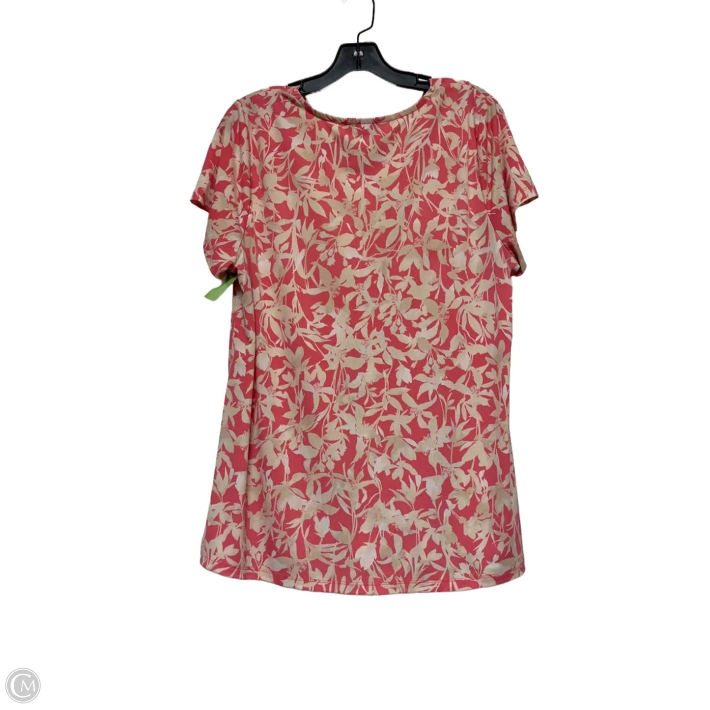 Top Short Sleeve By Lane Bryant In Cream & Pink, Size: Xl