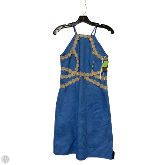 Dress Designer By Lilly Pulitzer In Blue & Gold, Size: Xxs