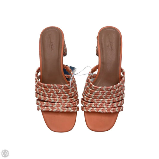 Sandals Heels Block By Universal Thread In Cream & Orange, Size: 6.5