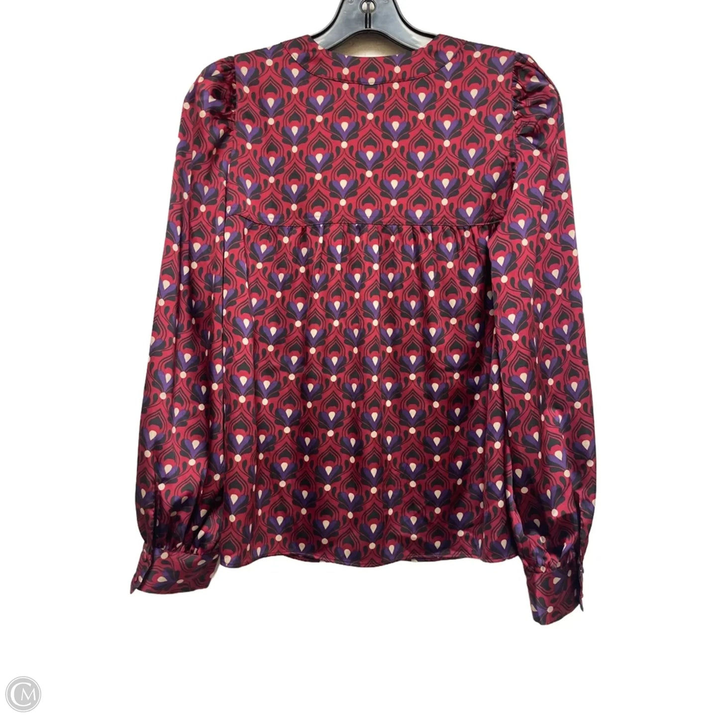Top Long Sleeve By White House Black Market In Black & Red, Size: Xs