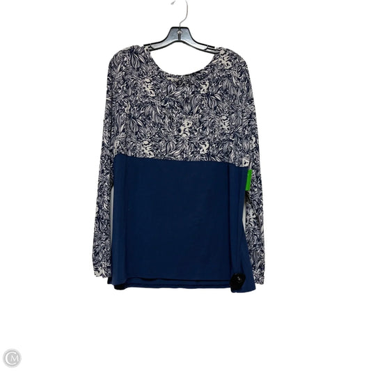 Top Long Sleeve Designer By Lilly Pulitzer In Navy, Size: Xl