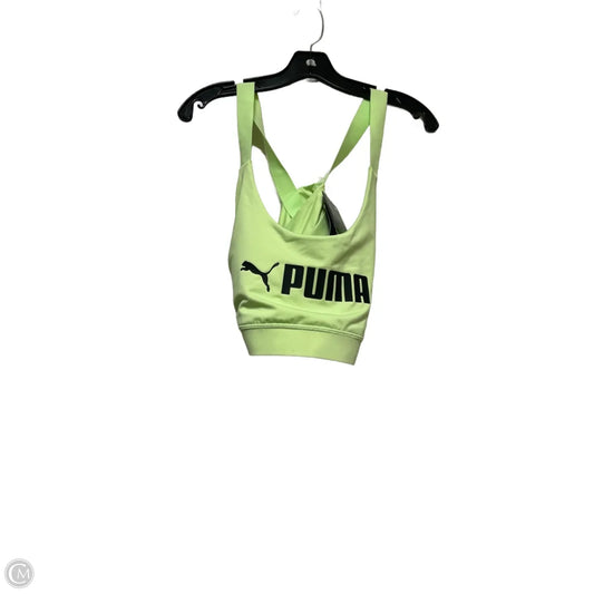 Athletic Bra By Puma In Green, Size: Xl
