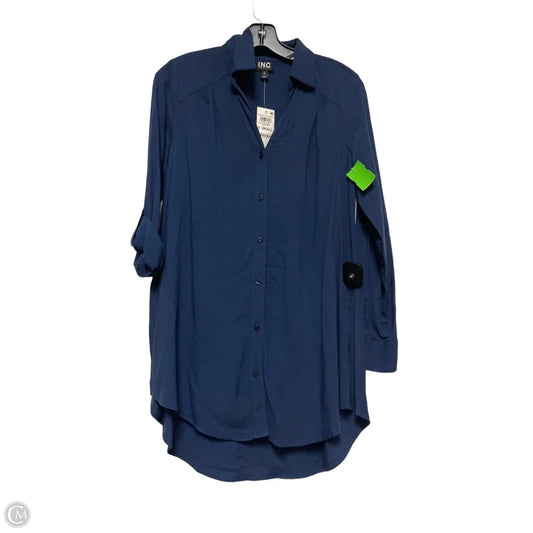 Top Long Sleeve By Inc In Navy, Size: Xs