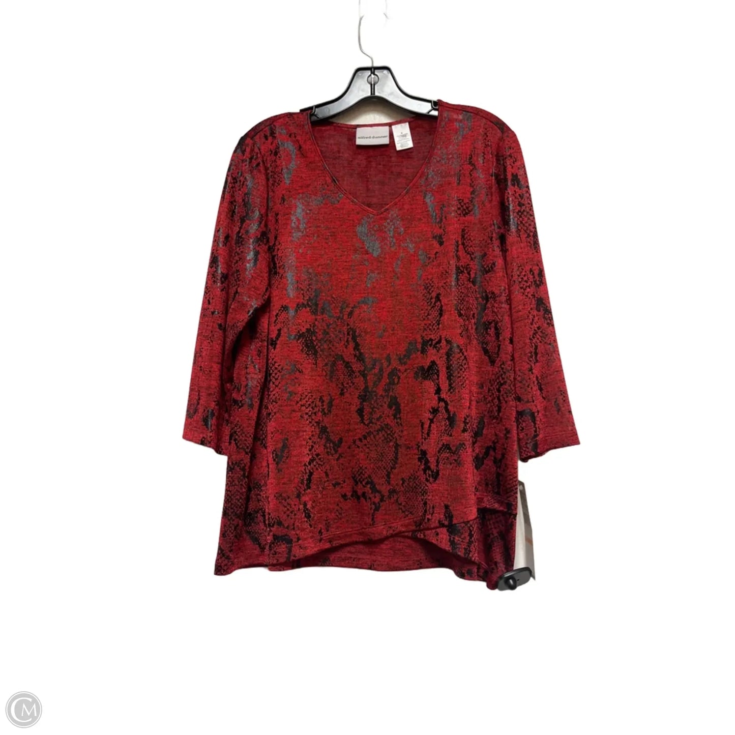 Top Short Sleeve By Alfred Dunner In Black & Red, Size: S