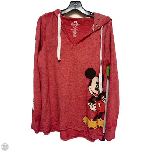 Sweatshirt Hoodie By Disney Store In Red, Size: M