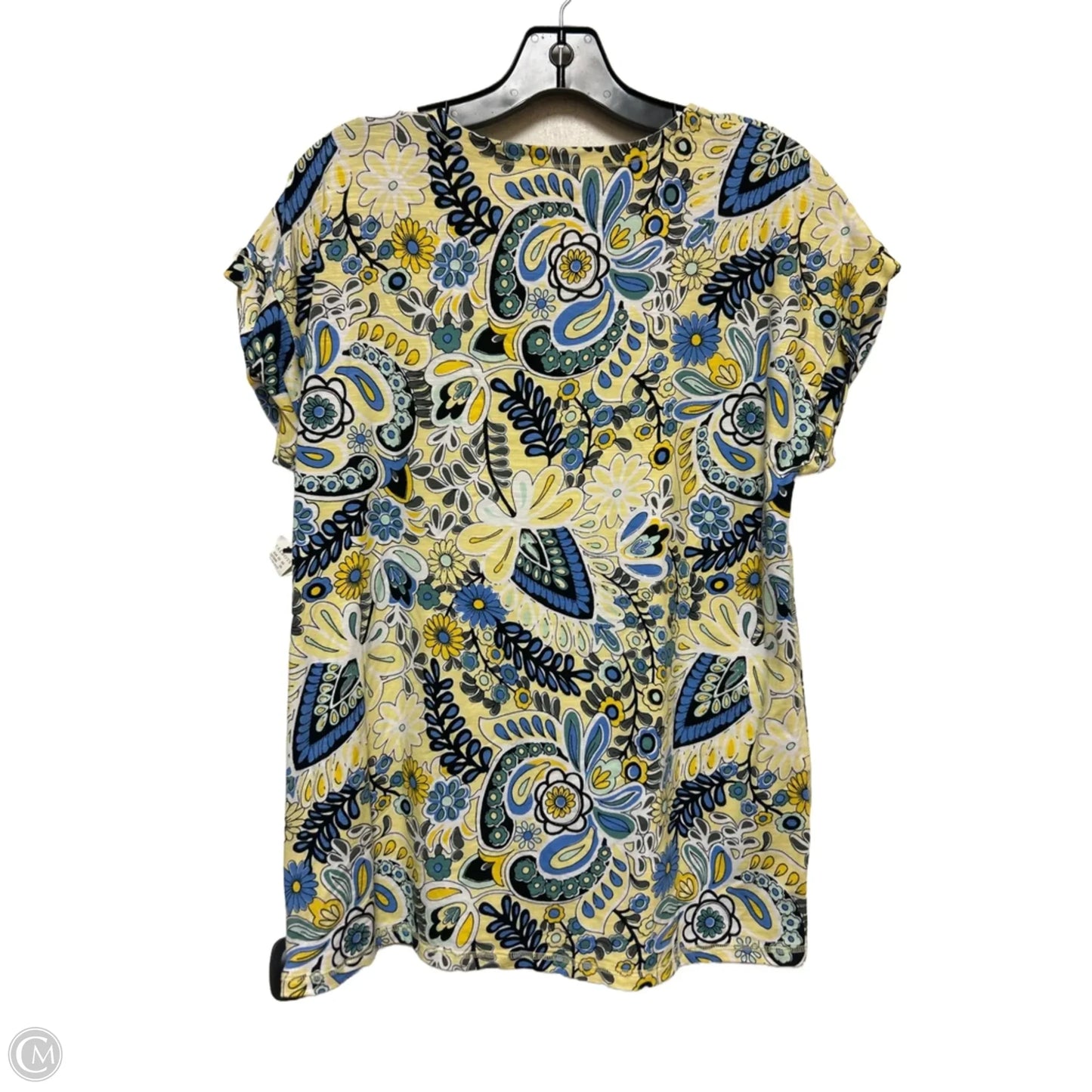 Top Short Sleeve Basic By Talbots In Floral Print, Size: M