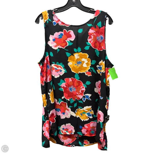 Top Sleeveless By Who What Wear In Floral Print, Size: Xxl
