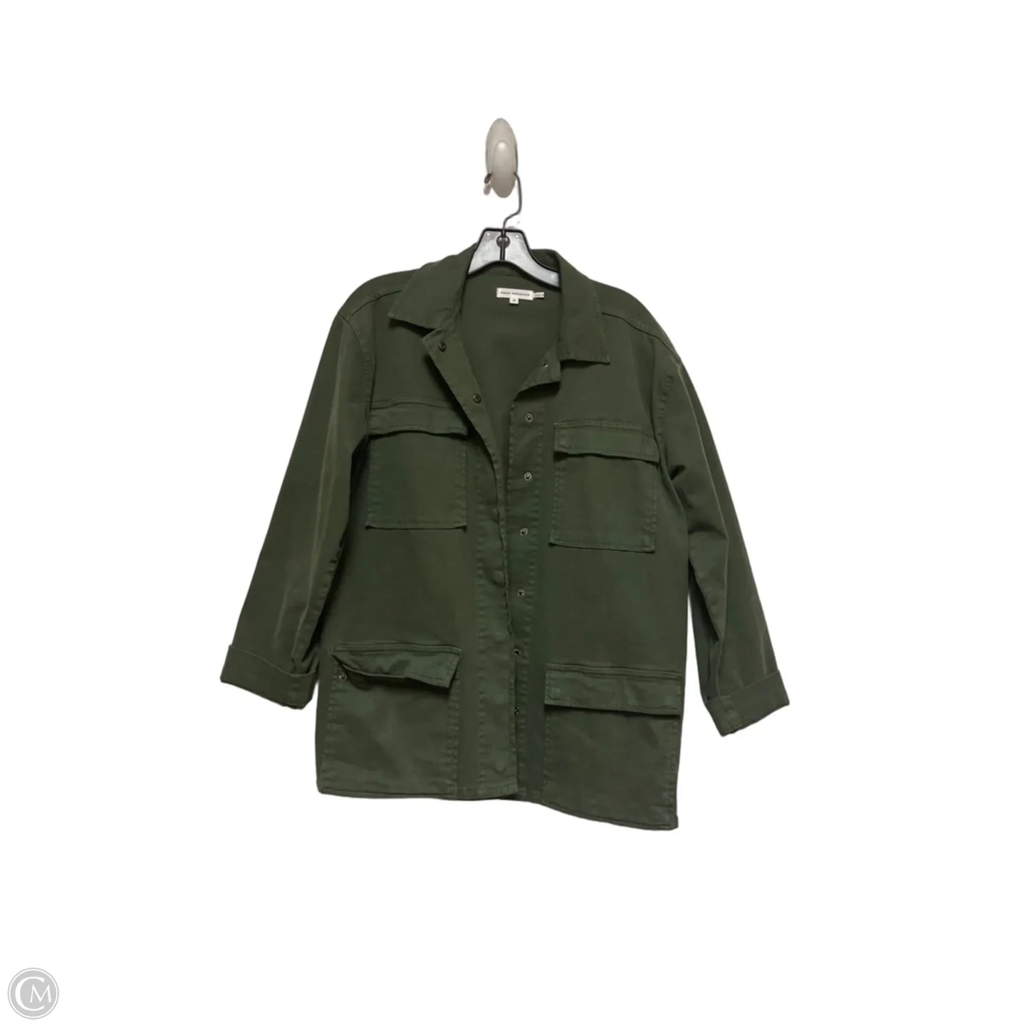 Jacket Denim By Good American In Green Denim, Size: Xs