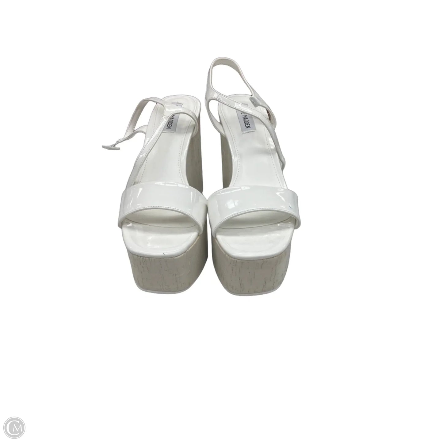 Sandals Heels Wedge By Steve Madden In White, Size: 10