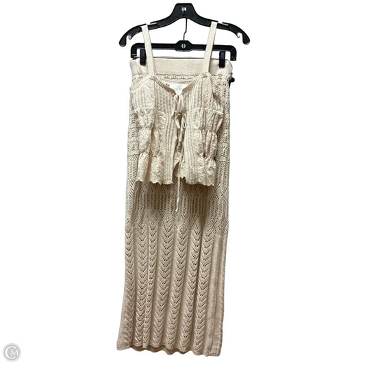 Skirt Set 2pc By Pink Rose In Tan, Size: 4
