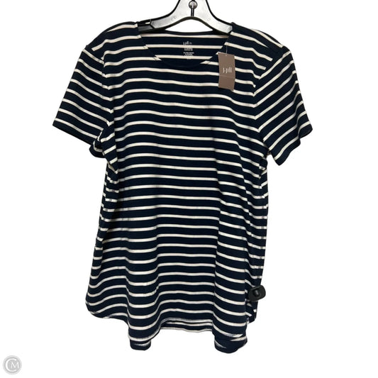 Top Short Sleeve Basic By J. Jill In Striped Pattern, Size: Lp
