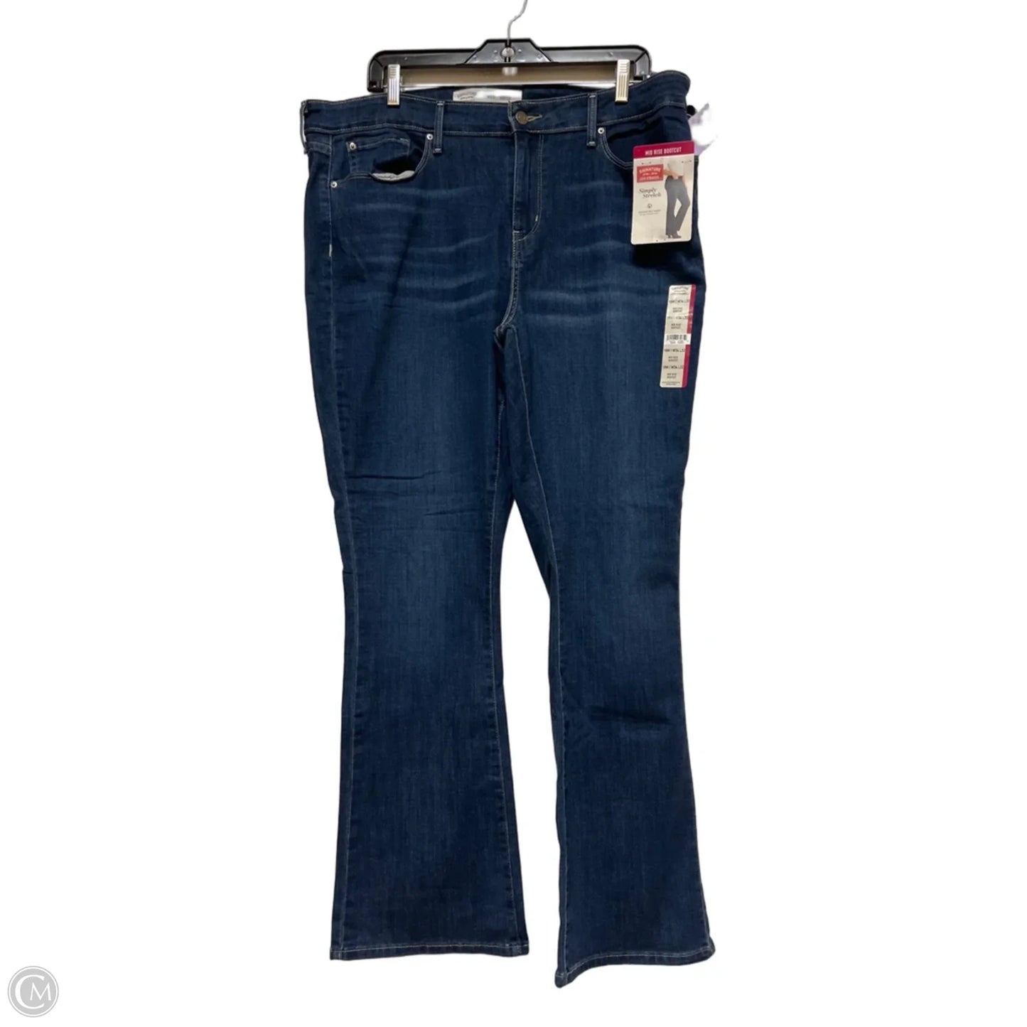 Jeans Boot Cut By Levis Signature In Blue Denim, Size: 18