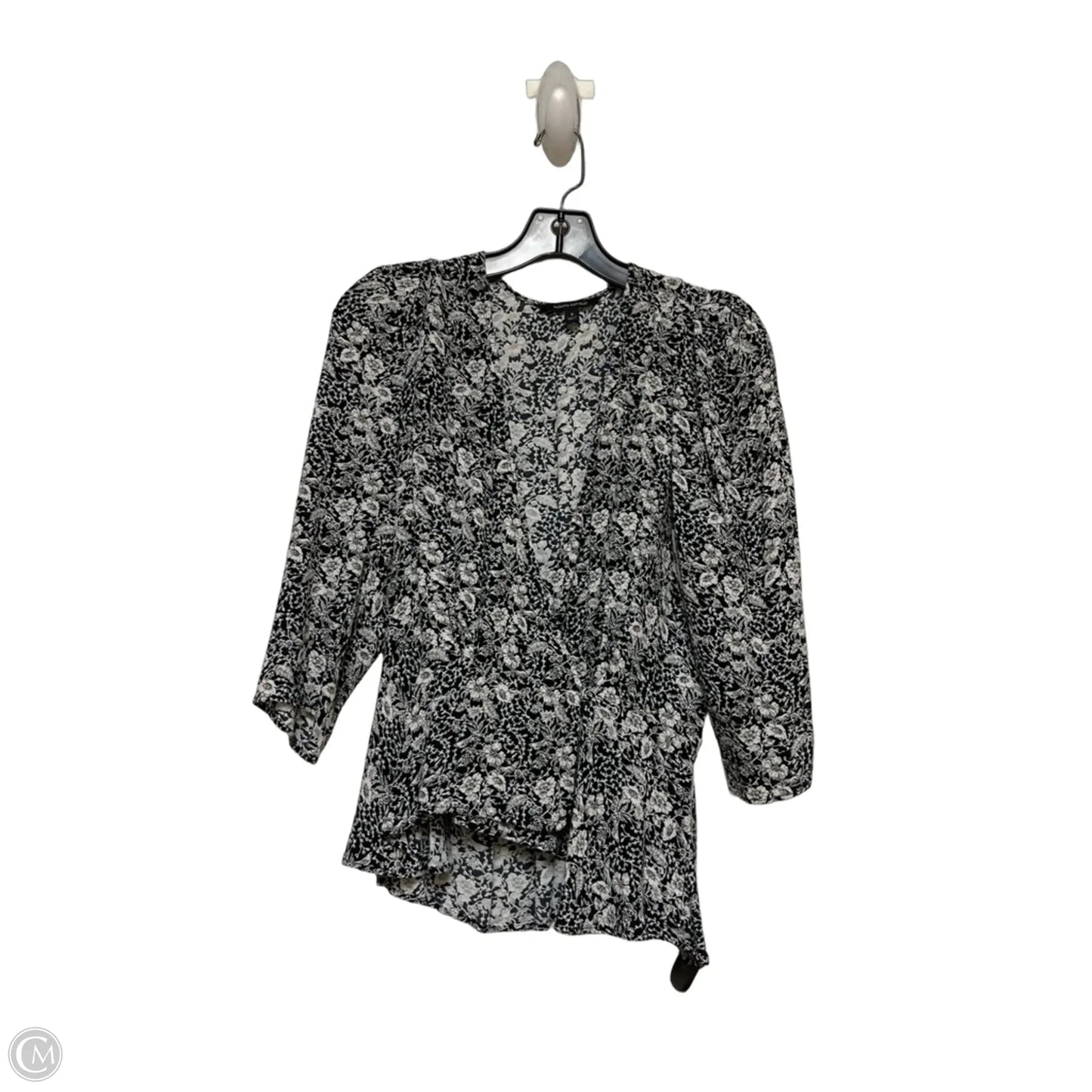 Top Short Sleeve By Banana Republic In Black & White, Size: S