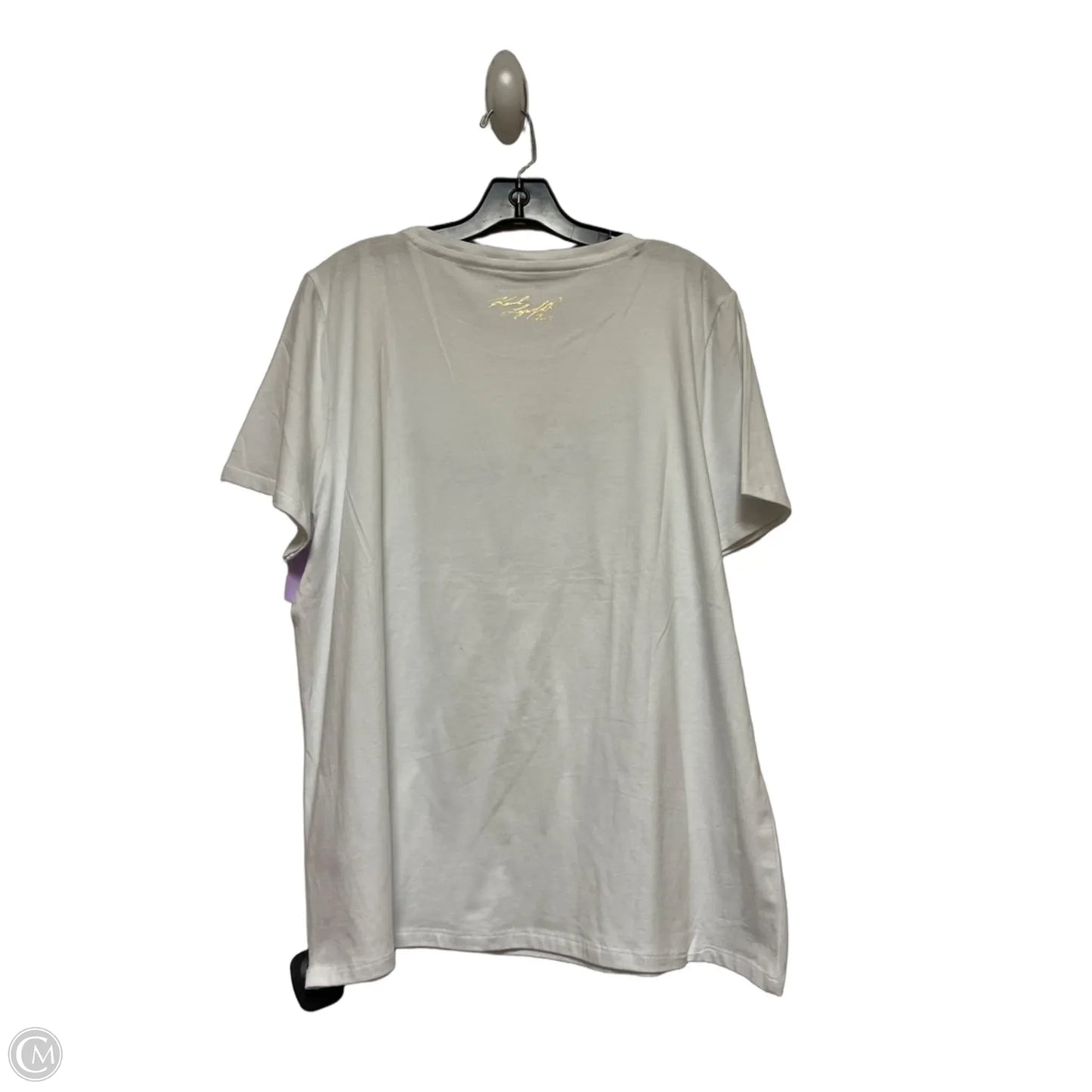 Top Short Sleeve Designer By Karl Lagerfeld In White, Size: Xl