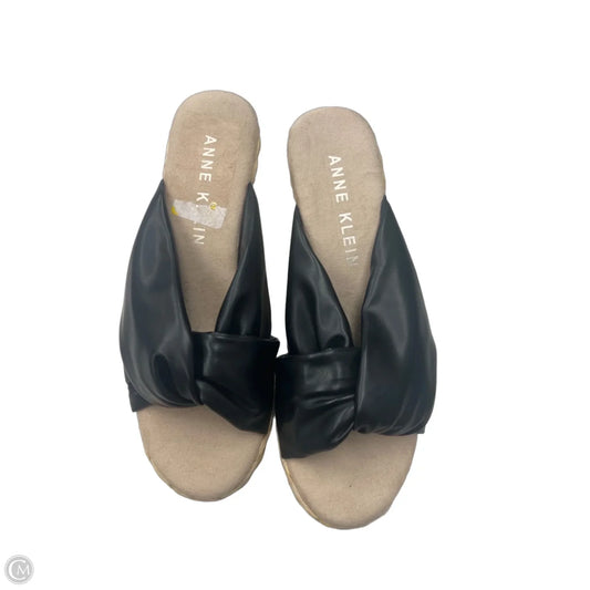 Sandals Heels Wedge By Anne Klein In Black, Size: 6.5