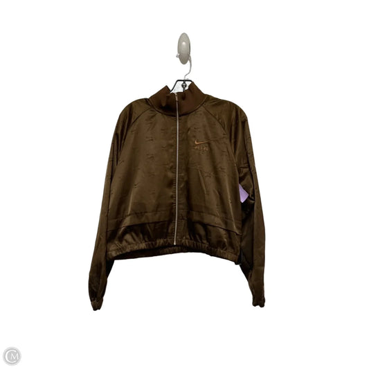 Athletic Jacket By Nike Apparel In Brown, Size: S