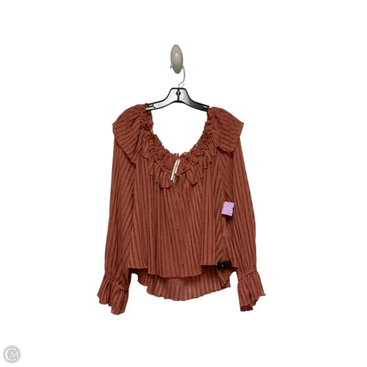 Top Long Sleeve By Anthropologie In Red, Size: L