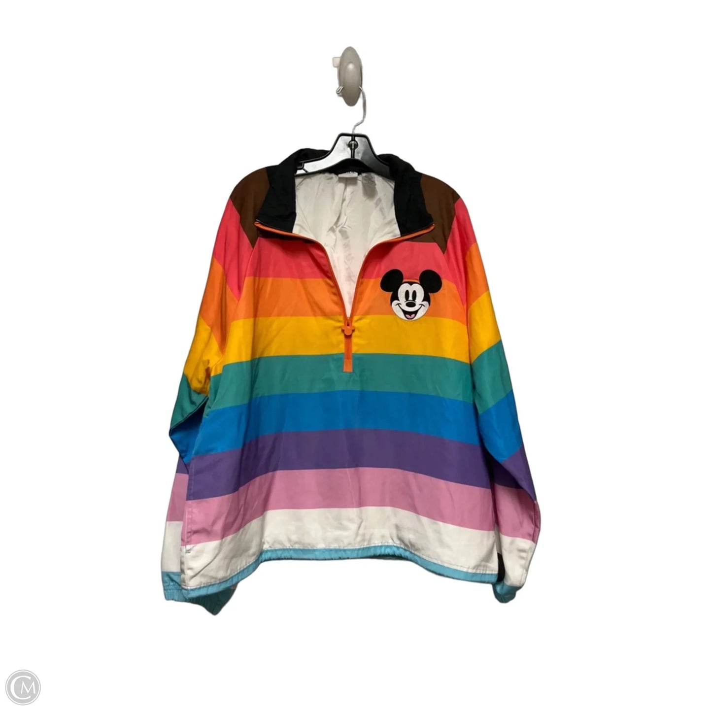 Jacket Windbreaker By Disney Store In Rainbow Print, Size: L