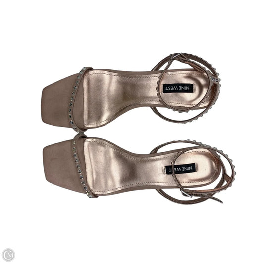 Sandals Heels Kitten By Nine West In Pink, Size: 8.5