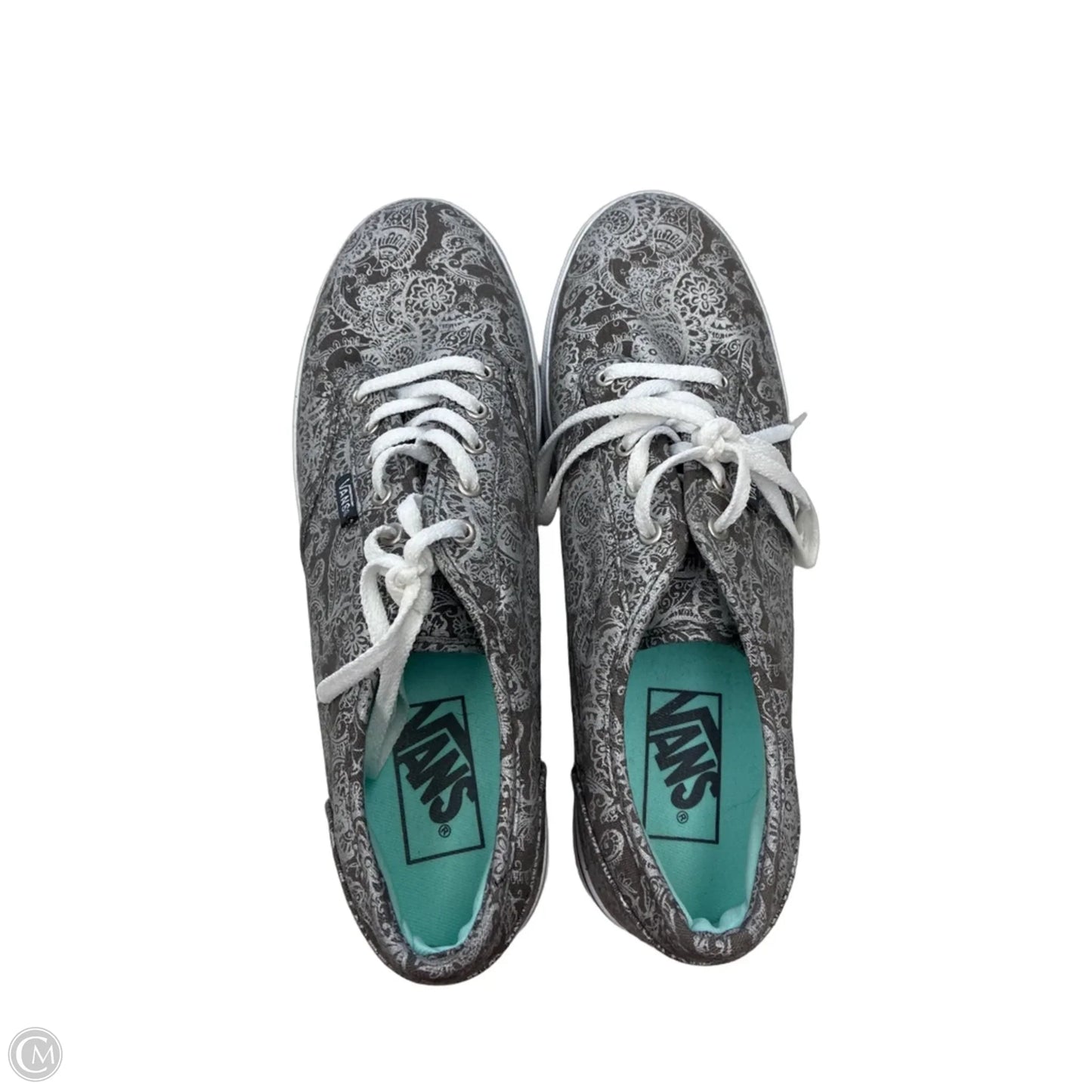 Shoes Sneakers By Vans In Grey & Silver, Size: 9