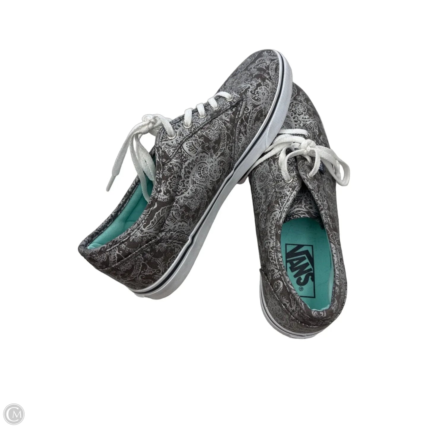 Shoes Sneakers By Vans In Grey & Silver, Size: 9