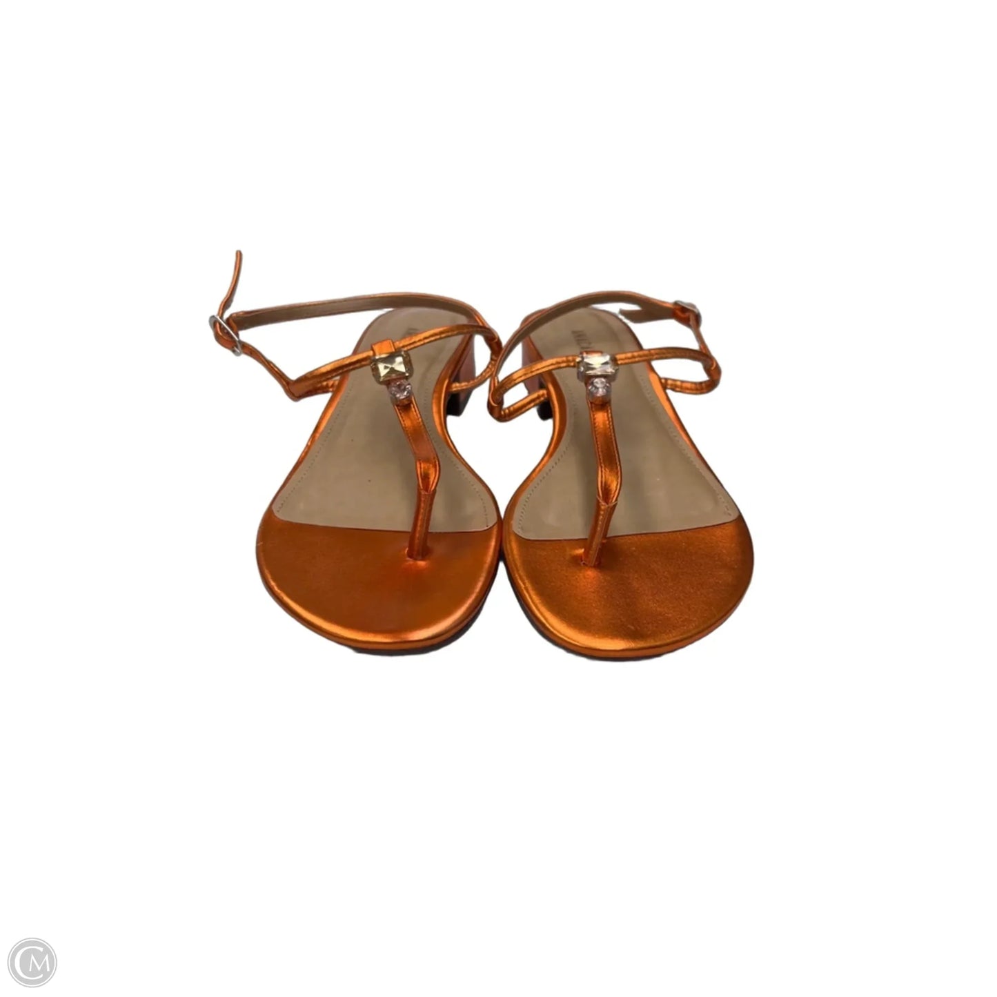 Sandals Heels Block By Clothes Mentor In Orange, Size: 6.5