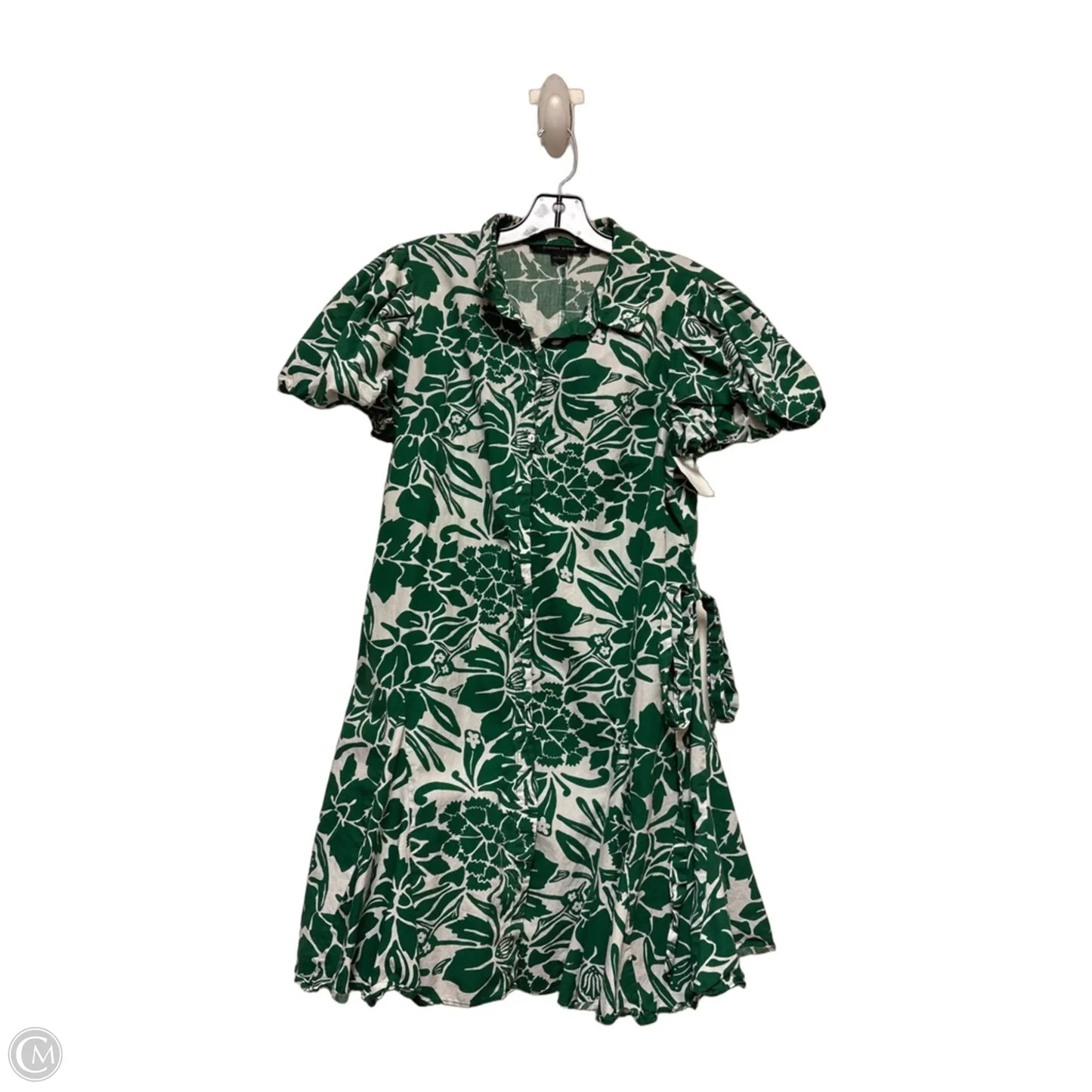 Dress Casual Short By Cynthia Steffe In Green & White, Size: M