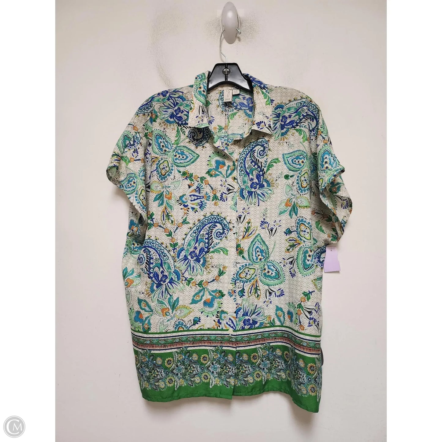 Top Short Sleeve By Joie In Paisley Print, Size: L