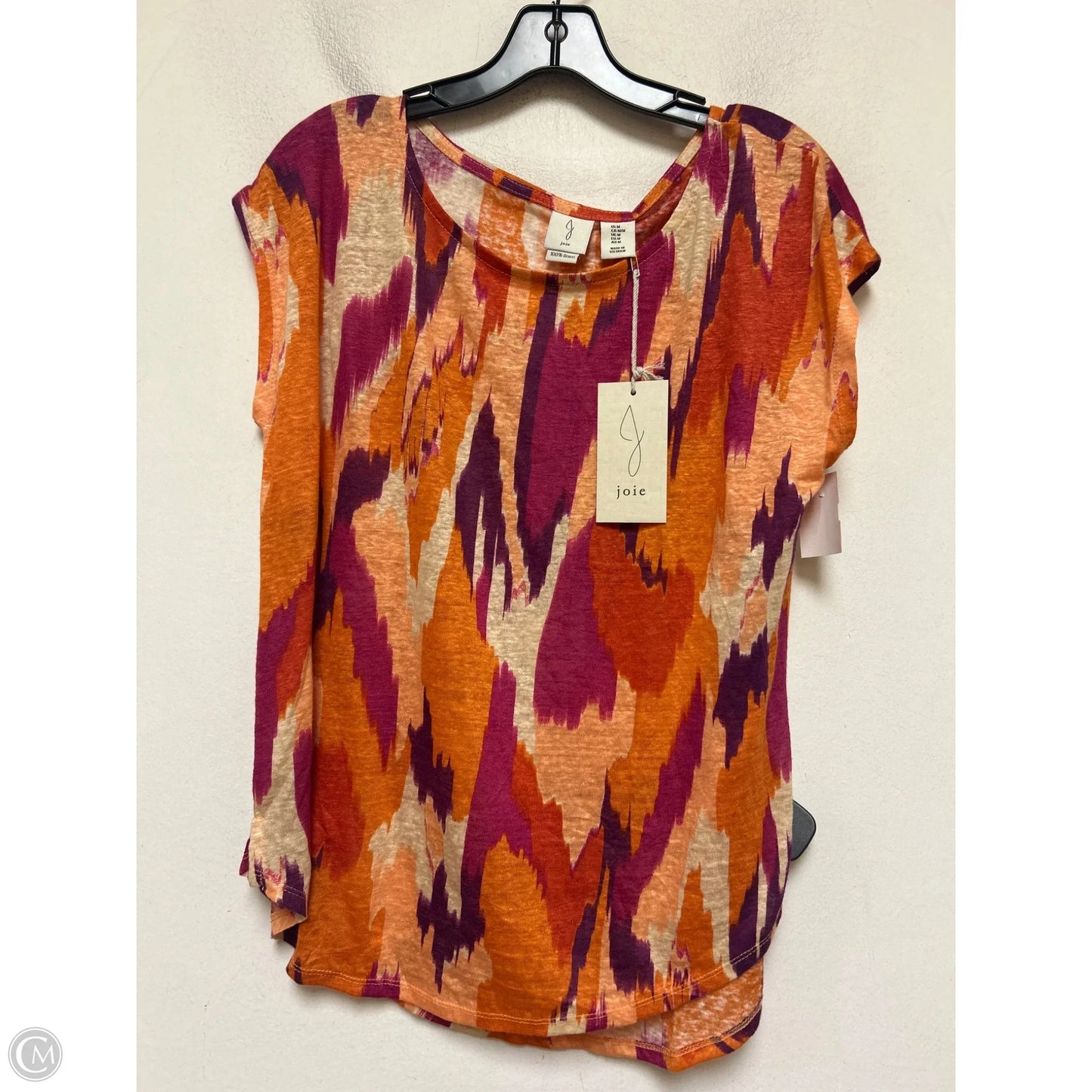 Top Short Sleeve By Joie In Orange & Purple, Size: M
