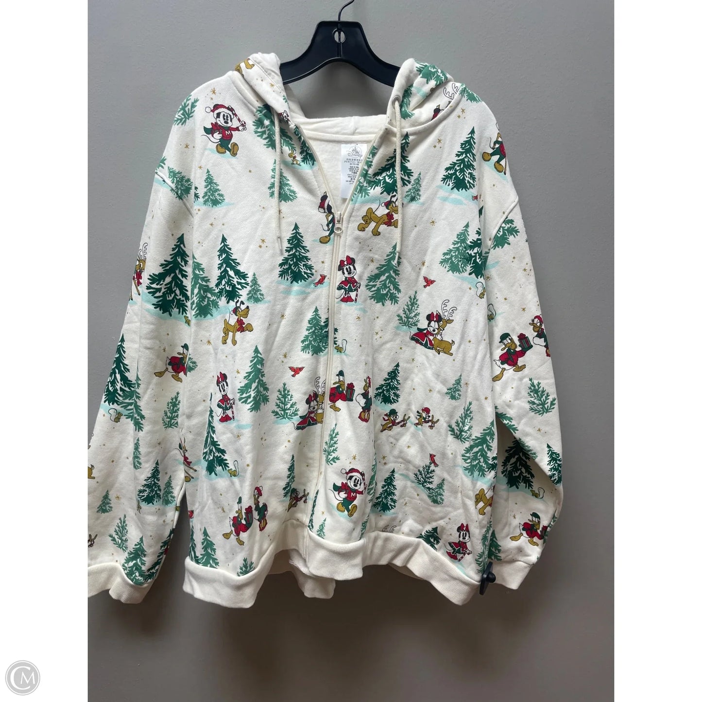Sweatshirt Hoodie By Disney Store In Cream & Green, Size: 3x