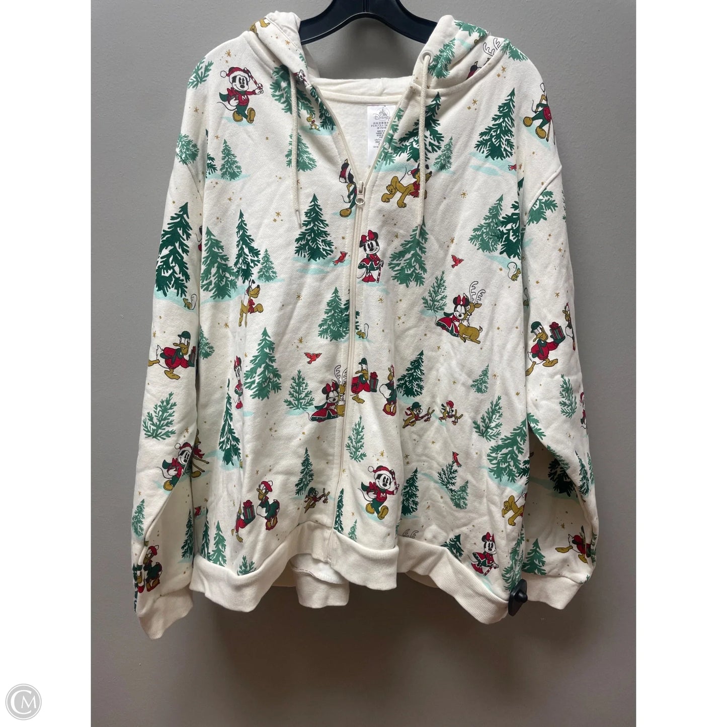 Sweatshirt Hoodie By Disney Store In Cream & Green, Size: 3x