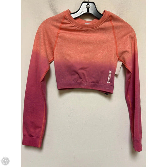 Athletic Top Long Sleeve Crewneck By Gym Shark In Ombre Print, Size: S