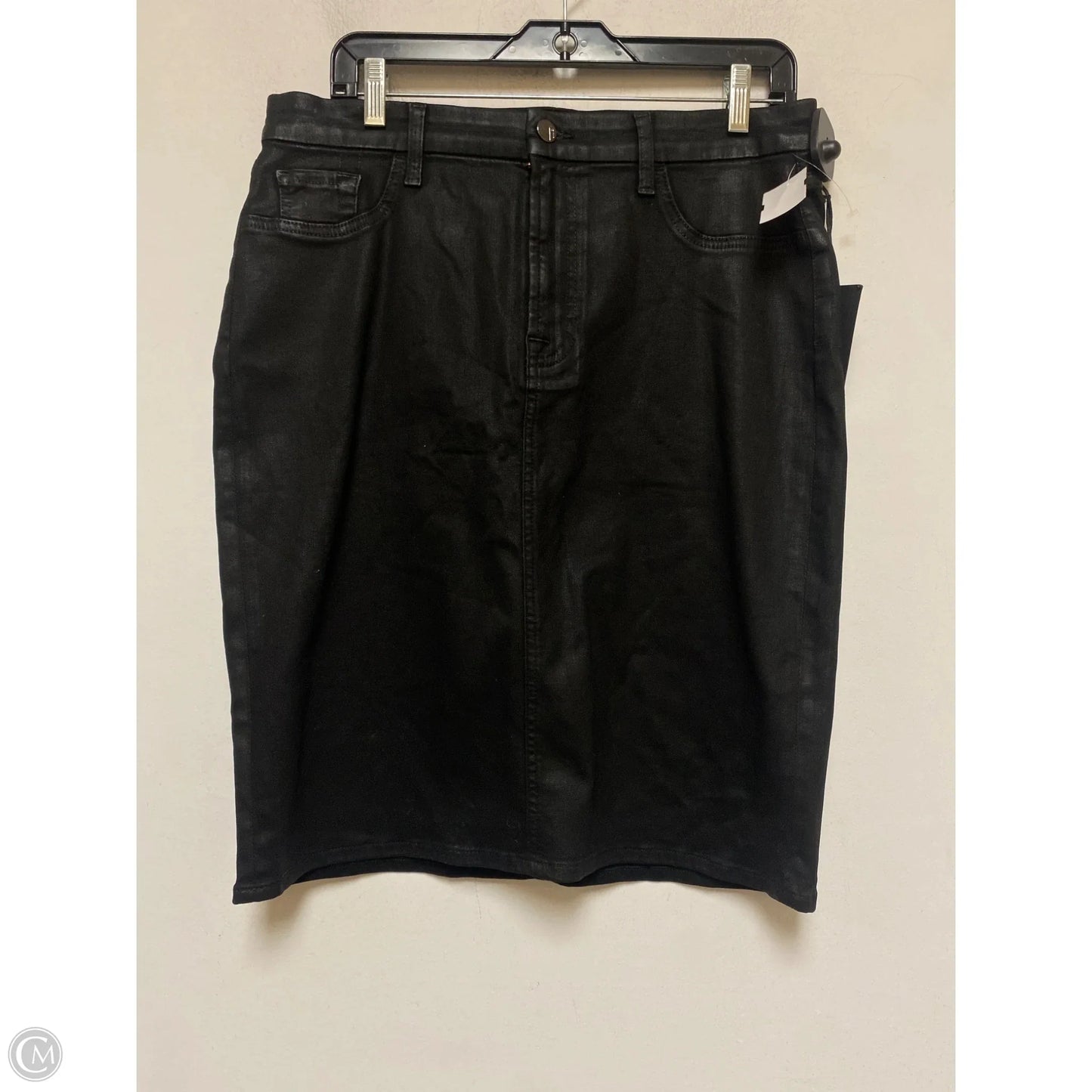 Skirt Midi By 7 For All Mankind In Black Denim, Size: 10