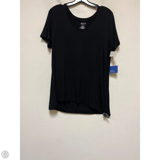 Top Short Sleeve Basic By Apt 9 In Black, Size: L