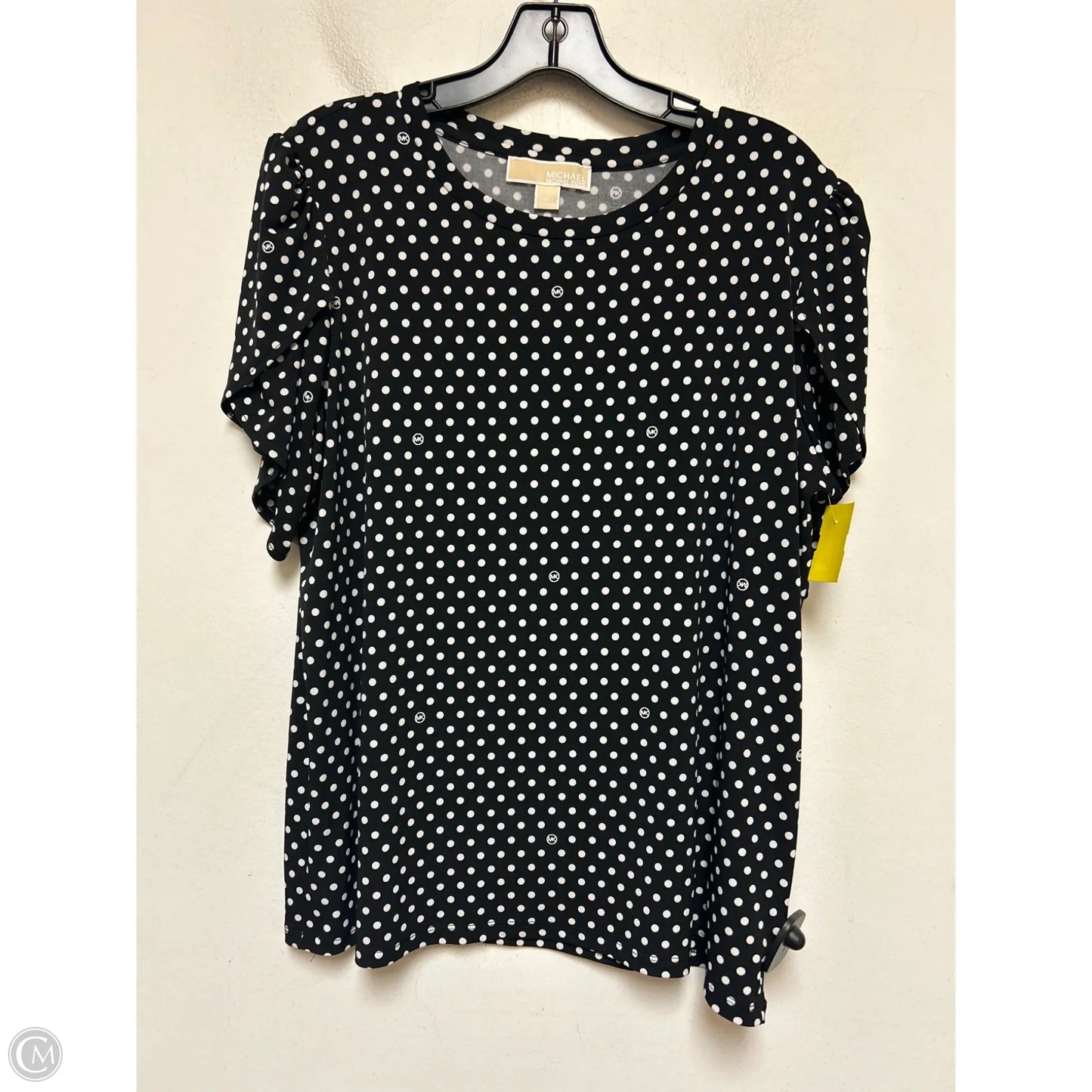 Top Short Sleeve By Michael By Michael Kors In Polkadot Pattern, Size: L