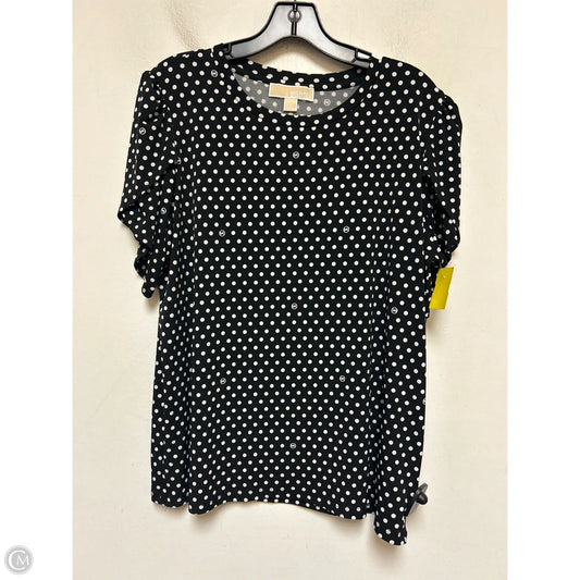 Top Short Sleeve By Michael By Michael Kors In Polkadot Pattern, Size: L