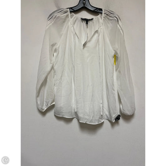 Top Long Sleeve By White House Black Market In White, Size: Xs