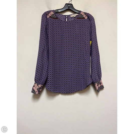 Top Long Sleeve By Loft In Blue & Purple, Size: Xs