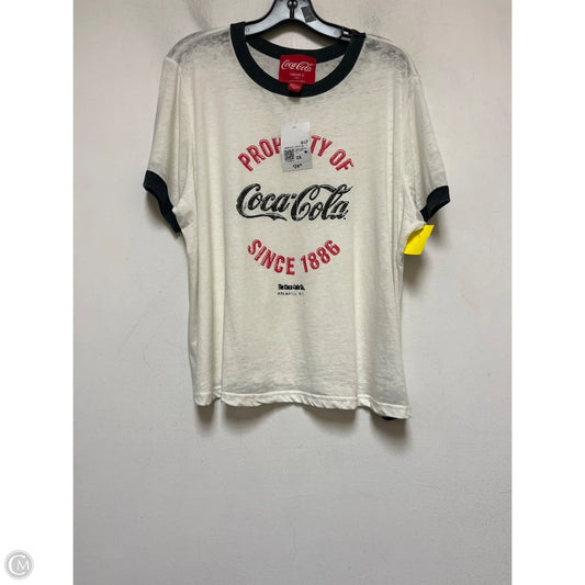 Top Short Sleeve Basic By Forever 21 In Cream & Grey, Size: Xl