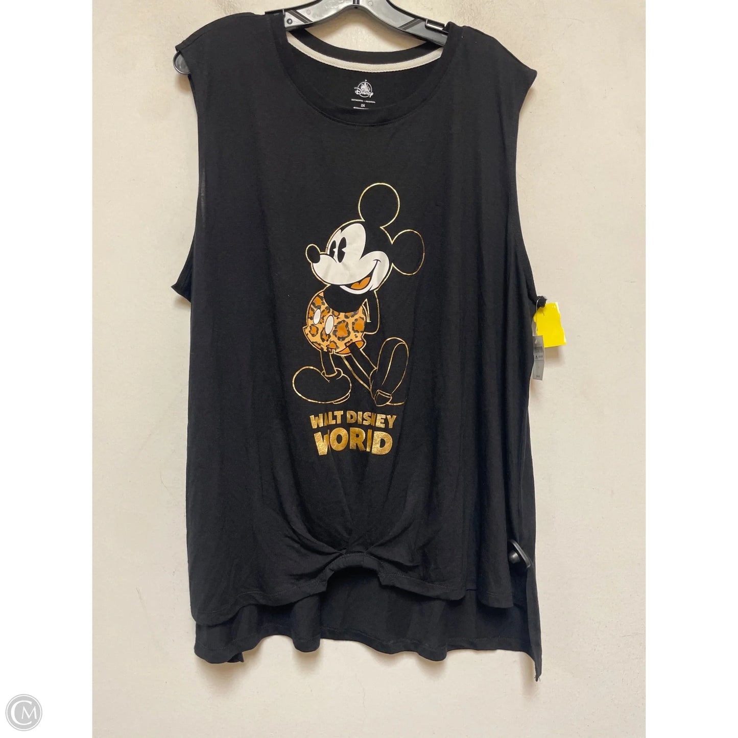 Top Sleeveless By Disney Store In Black & Gold, Size: 2x