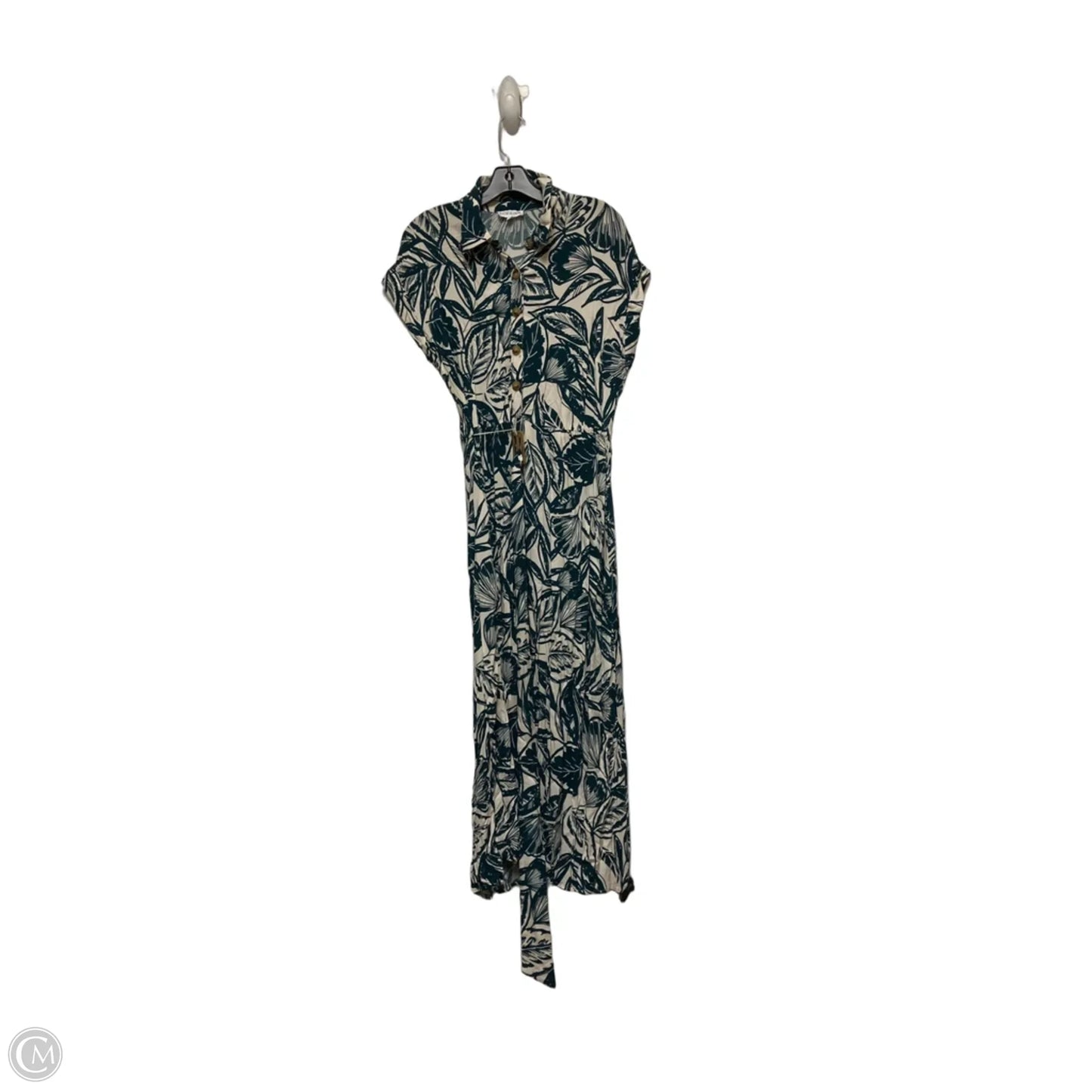 Dress Casual Maxi By Luxology In Green & White, Size: L