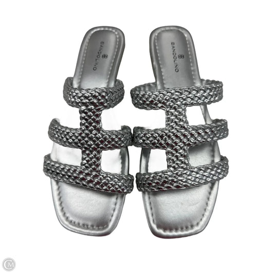 Sandals Flats By Bandolino In Silver, Size: 10